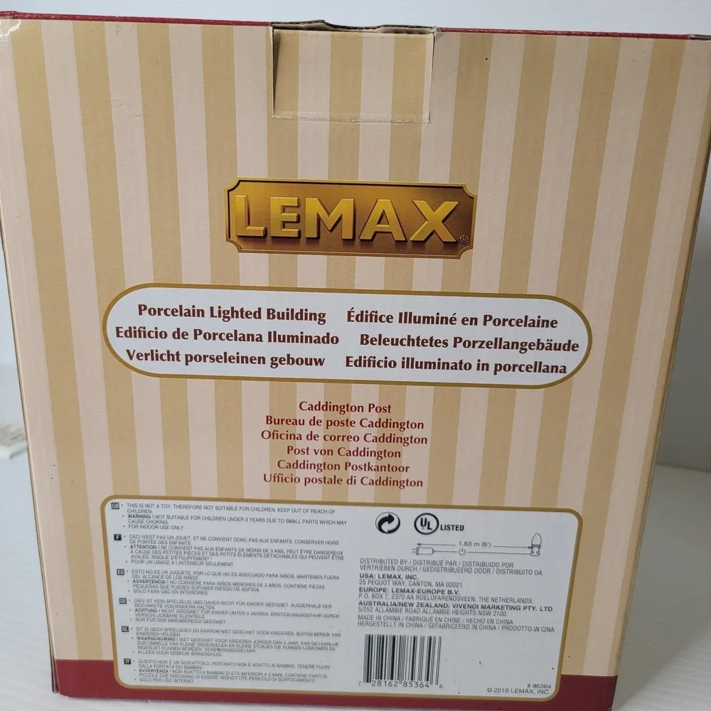 Lemax Caddington Post #85364 Porcelain Lighted Building New w/‎ Original Box